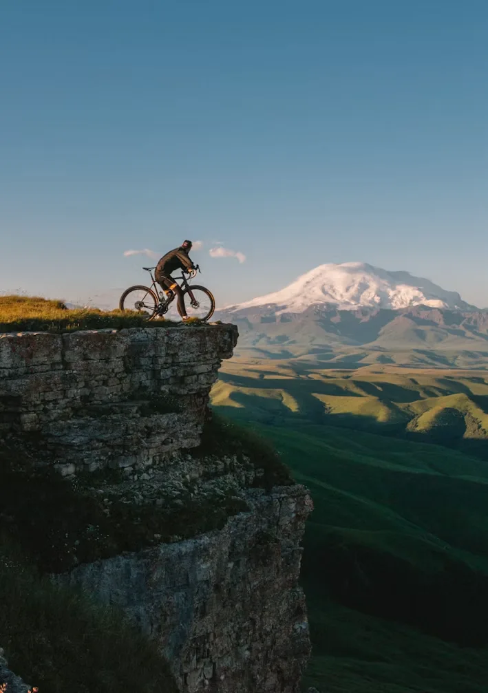Mountain biker in motion