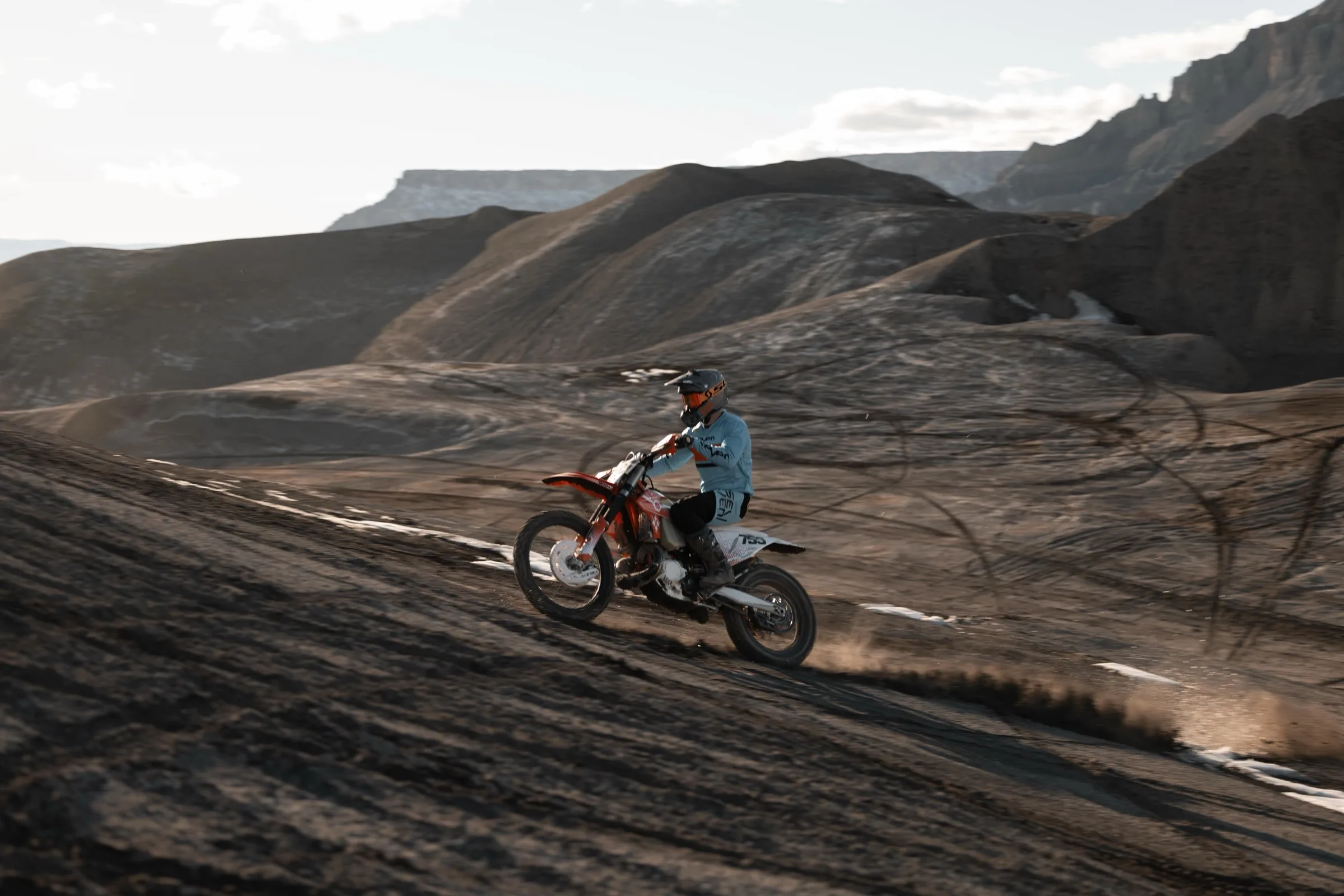 Motorcycle rider in the desert