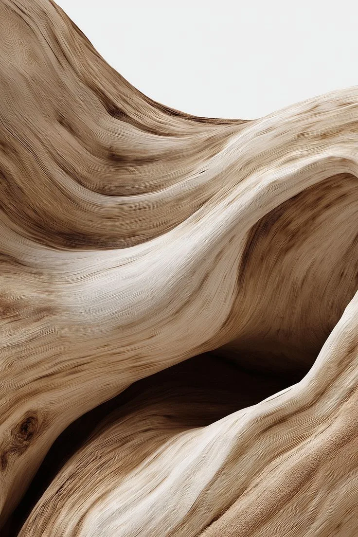 Sculptural pale wood grain
